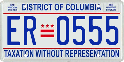 DC license plate ER0555