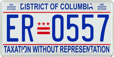 DC license plate ER0557