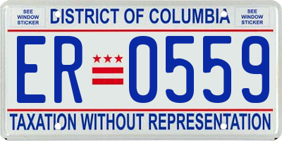 DC license plate ER0559