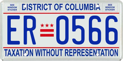 DC license plate ER0566