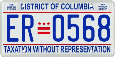 DC license plate ER0568