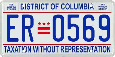 DC license plate ER0569