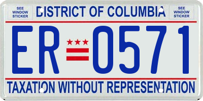 DC license plate ER0571