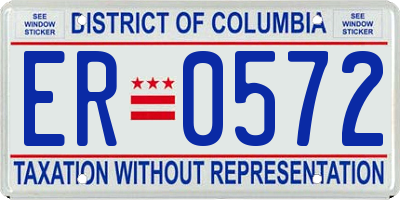 DC license plate ER0572