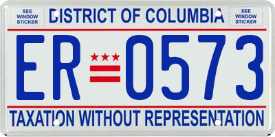 DC license plate ER0573