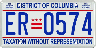 DC license plate ER0574