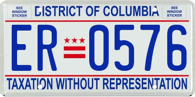 DC license plate ER0576