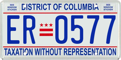 DC license plate ER0577