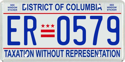 DC license plate ER0579