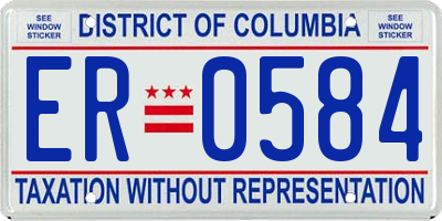 DC license plate ER0584