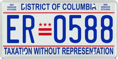 DC license plate ER0588