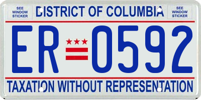 DC license plate ER0592