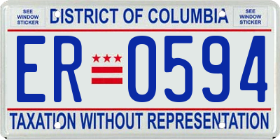 DC license plate ER0594