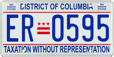 DC license plate ER0595