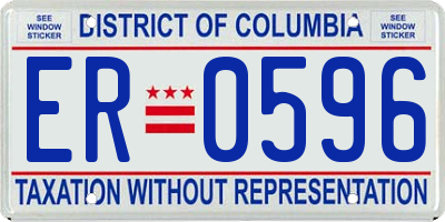 DC license plate ER0596