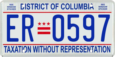 DC license plate ER0597