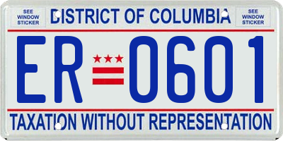DC license plate ER0601