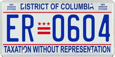 DC license plate ER0604