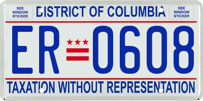 DC license plate ER0608