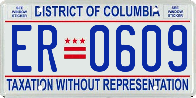DC license plate ER0609