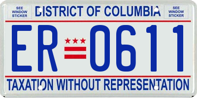 DC license plate ER0611