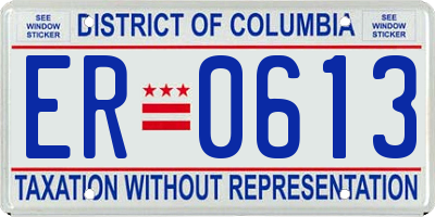 DC license plate ER0613