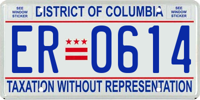 DC license plate ER0614