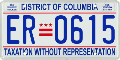 DC license plate ER0615