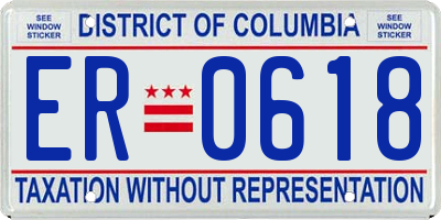 DC license plate ER0618