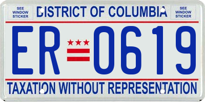DC license plate ER0619