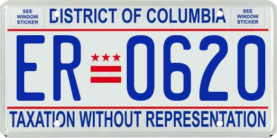 DC license plate ER0620