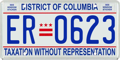 DC license plate ER0623