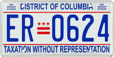 DC license plate ER0624