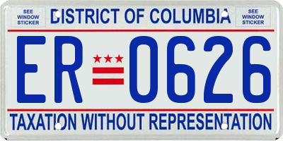 DC license plate ER0626