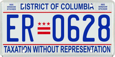 DC license plate ER0628