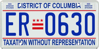 DC license plate ER0630