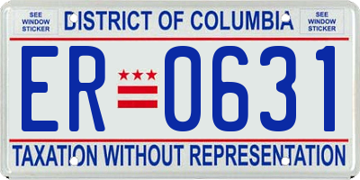 DC license plate ER0631
