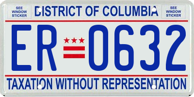 DC license plate ER0632