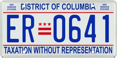 DC license plate ER0641