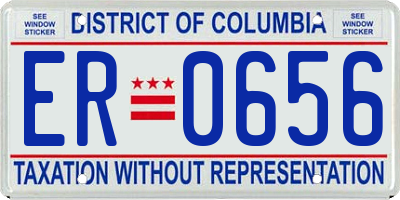 DC license plate ER0656