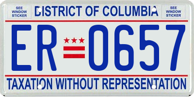 DC license plate ER0657