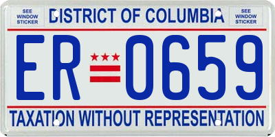 DC license plate ER0659