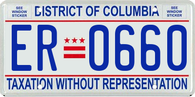 DC license plate ER0660