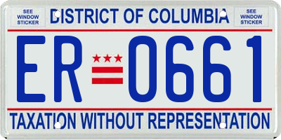 DC license plate ER0661