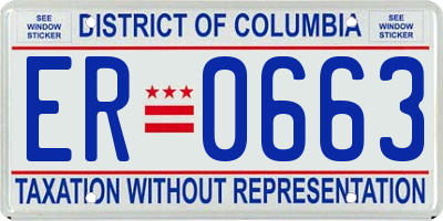 DC license plate ER0663