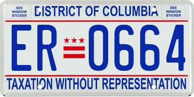 DC license plate ER0664
