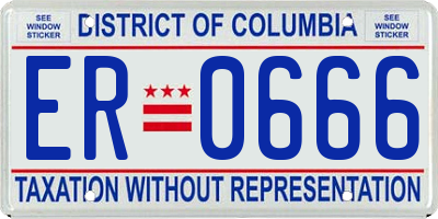 DC license plate ER0666