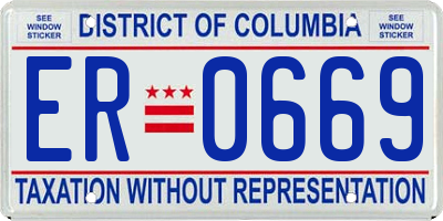 DC license plate ER0669