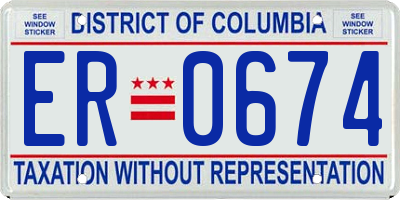 DC license plate ER0674
