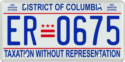 DC license plate ER0675